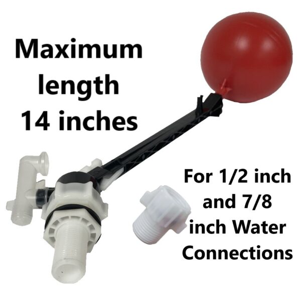 Fill Valve Side Entry 1/2 inch or 7/8 inch Toilet Inlet with Ballcock 2 Pack - Image 2