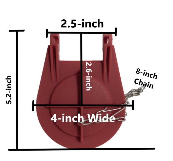 3.5 Inch Universal Toilet Flapper with Buoy and Narrow 2.5 Inch Wingspan Flapper - Only Fits a Round Overflow Tube Connection - Image 4