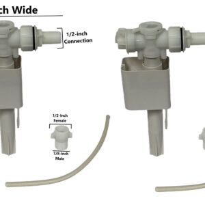 NuFlush Side Mount Toilet Tank Fill Valve Replacement 2 Pack(Does not fit Delta)