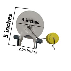 3 in. Flapper, Adjustable Wingspan, Buoy keeps Flapper up Longer, Heaver flappers seal better and lighter flappers stay up longer to flush more water. 