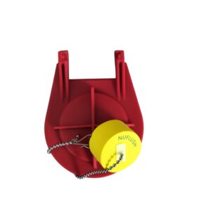 3.5 Inch Universal Toilet Flapper with Buoy and Narrow 2.5 Inch Wingspan Flapper - Only Fits a Round Overflow Tube Connection