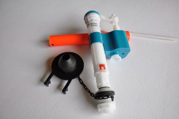 Inexpensive Commercial Toilet Fill Valve Kit with Soft Rubber Flapper and 1 Overflow Tube Extension