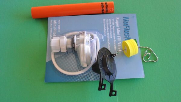 Toilet Repair Kit Upgrade Includes Soft Rubber Flapper with Mini Pilot Fill Valve and Overflow Extension Tubes