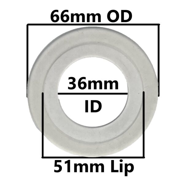 Kohler #1131496 Silicone Seal (2-5/8-inch OD, 1-7/16-inch ID 2-in Lip) (66mm OD, 36mm ID, 51mm Lip) - Image 2