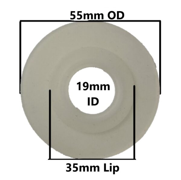 Toilet Flush Seal Silicone (55mm OD, 19mm ID,35mm Lip or 2-3/16 in OD,3/4 in ID,1-3/8 in Lip) (3 Pack) - Image 3