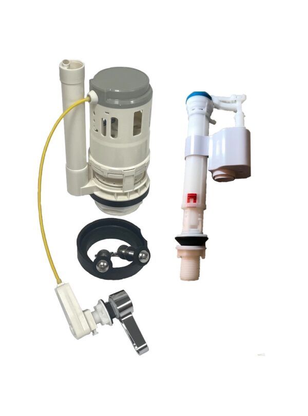 Fill Valve with 3-Inch Flush Valve for Two Piece Toilets with Cable Controlled Handle