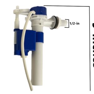 Side Mount Fill Valve for European Toilets, Includes 7/8-inch Screen Adapter