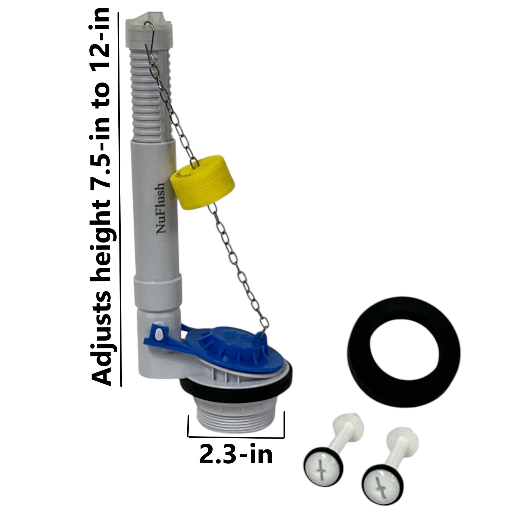 2-Inch Silicone Flapper with Buoy and 2-3/8-Inch Adjustable Overflow Flush Valve