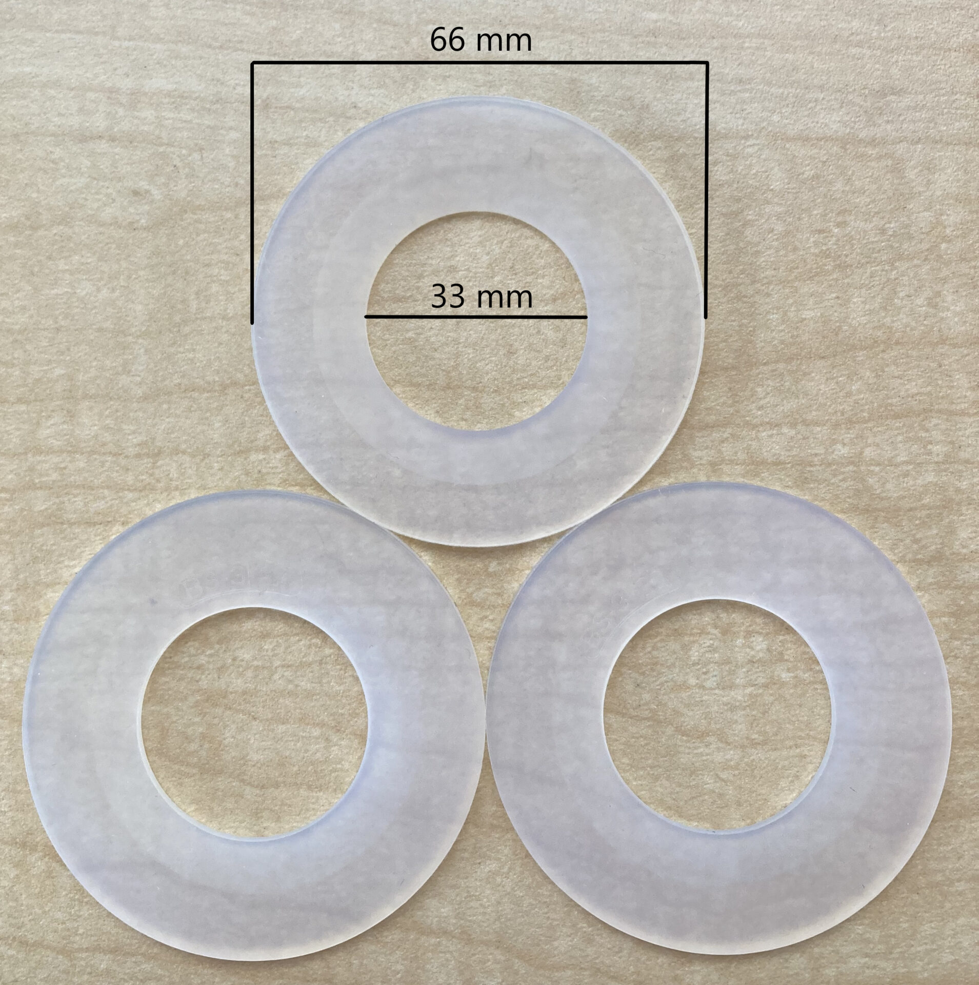 3-Pack Of 66mm OD 33mm ID Replacement Seals - NuFlush