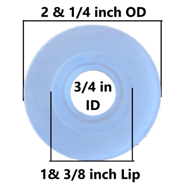 Toilet Flush Seal Silicone (55mm OD, 19mm ID,35mm Lip or 2-3/16 in OD,3/4 in ID,1-3/8 in Lip) (3 Pack) - Image 2