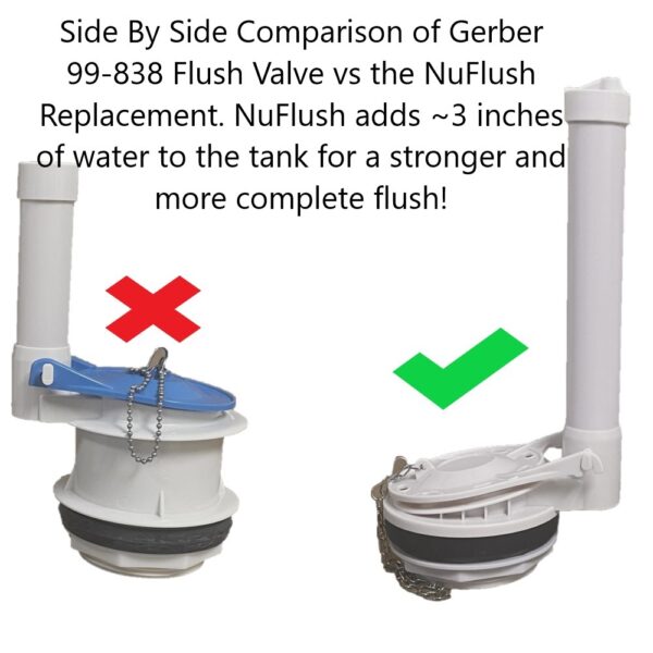 3 Inch Gerber Flush Valve Replacement for Viper Compact Elongated HE-28-570 (Part # 99-838)
