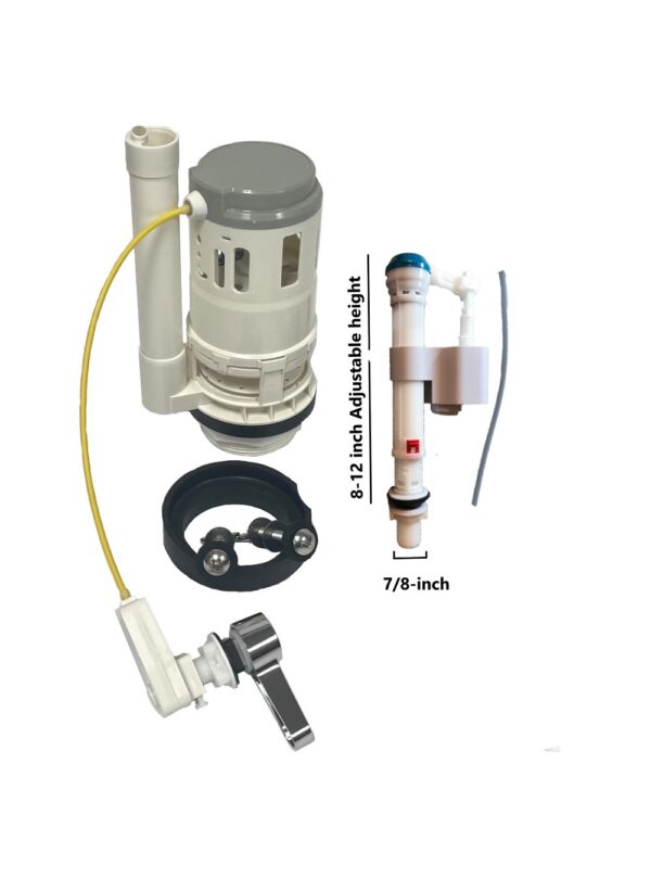 Fill Valve with 3-Inch Flush Valve for Two Piece Toilets with Cable Controlled Handle - Image 2