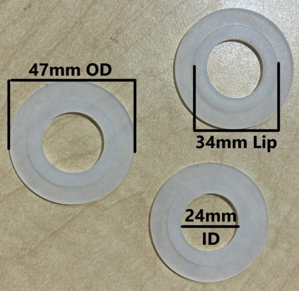 Toilet Flush Valve Seal (1-7/8-inch OD and15/16-inch ID, 1-5/16-inch Lip or 47mm OD 24mm ID 34mm Lip) (3 Pack) - Image 6