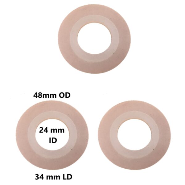 Toilet Flush Valve Seal (1-7/8-inch OD and15/16-inch ID, 1-5/16-inch Lip or 47mm OD 24mm ID 34mm Lip) (3 Pack)