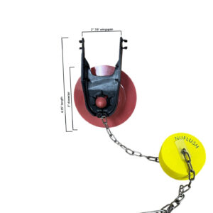 American Standard 2-inch Red & Black Narrow Flapper for 2-Piece Toilets - Adjustable Buoy for Longer Flush
