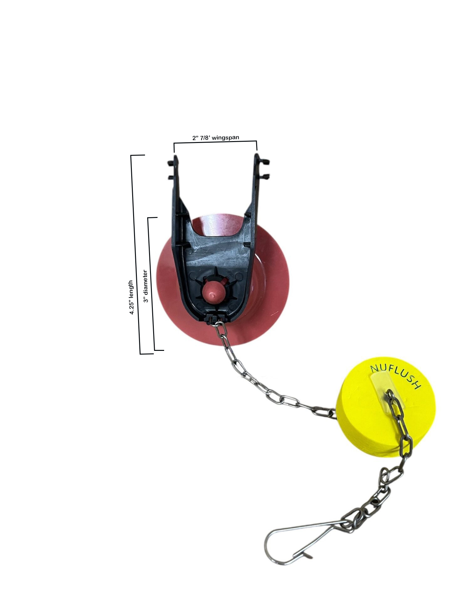 American Standard 2-inch Red & Black Narrow Flapper for 2-Piece Toilets - Adjustable Buoy for Longer Flush