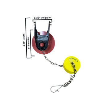 American Standard 2-inch Red & Black Narrow Flapper for 2-Piece Toilets - Adjustable Buoy for Longer Flush