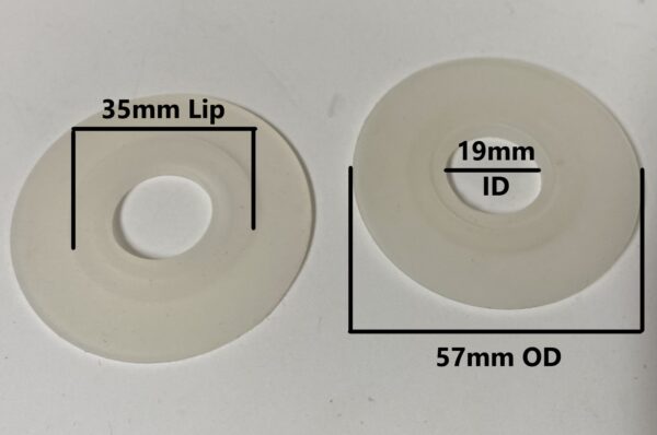 Toilet Flush Seal Silicone (55mm OD, 19mm ID,35mm Lip or 2-3/16 in OD,3/4 in ID,1-3/8 in Lip) (3 Pack) - Image 4