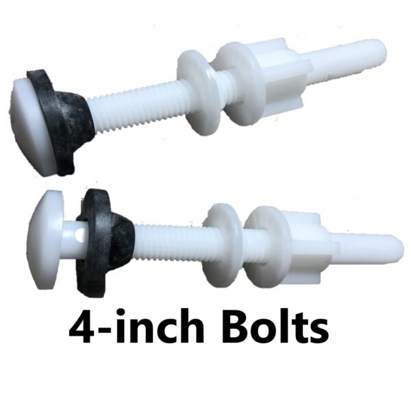 Toilet Bolts Nylon 4 inch by 3/8 inch Diameter By NuFlush
