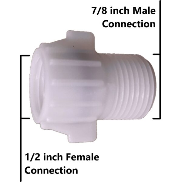 Pipe Adapter (7/8-inch Male 1/2-inch Female, Has Built in Screen for Straining)