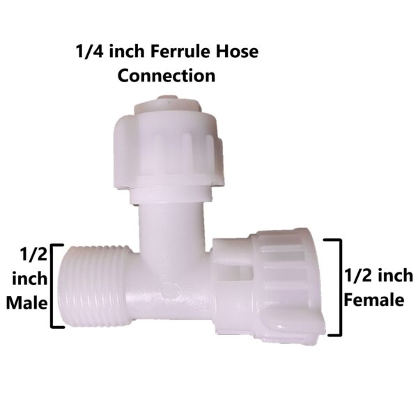 T-Adapter (1/2 male and 1/2-inch female with 1/2-inch hose connection)