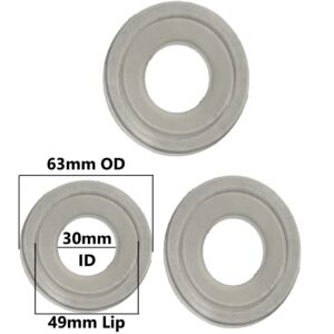 Silicone Flush Valve Seal (63mm OD 30mm ID 49mm Lip) (2-7/16-inch OD, 1-3/16-inch ID, 1-15/16-inch Lip) (3 Pack)
