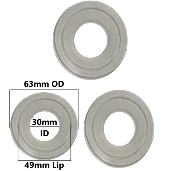 Silicone Flush Valve Seal (63mm OD 30mm ID 49mm Lip) (2-7/16-inch OD, 1-3/16-inch ID, 1-15/16-inch Lip) (3 Pack)