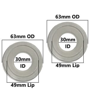Silicone Flush Valve Seal (63mm OD 30mm ID 49mm Lip or 2-7/16-inch OD, 1-3/16-inch ID, 1-15/16-inch Lip) (2 Pack)