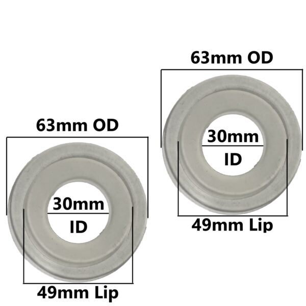 Silicone Flush Valve Seal (63mm OD 30mm ID 49mm Lip or 2-7/16-inch OD, 1-3/16-inch ID, 1-15/16-inch Lip) (2 Pack)