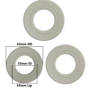 Flush Valve Silicone Seal (63mm OD, 33mm ID, 43mm Lip) or (2-1/2-inch OD, 1-1/4-inch ID, 1-11/16-inch Lip) (3 Pack)