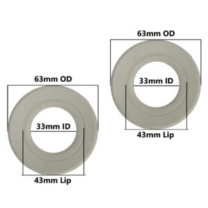 Flush Valve Silicone Seal (63mm OD, 33mm ID, 43mm Lip) or (2-1/2-inch OD, 1-1/4-inch ID, 1-11/16-inch Lip) (2 Pack)