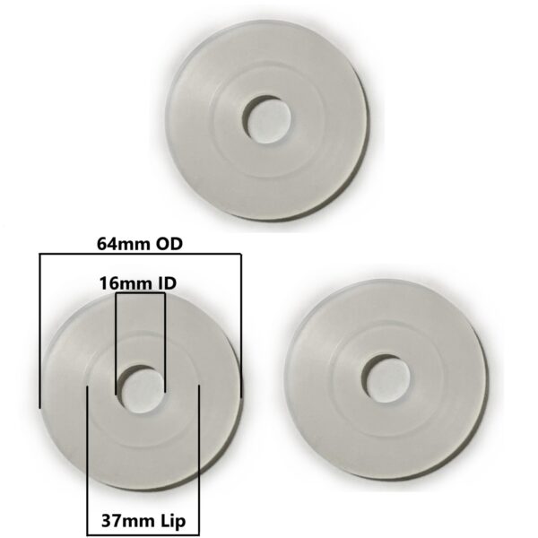 Silicone Flush Valve Seal (64mm OD 16mm ID 37mm Lip) (2-1/2 inch OD 5/8-inch ID 1-7/16-inch Lip) (3 Pack)