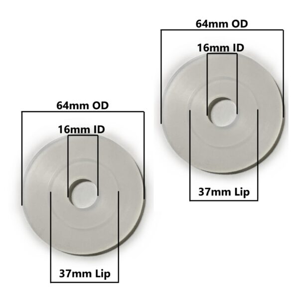 Toto 98UO88E Seal (2-1/2-inch OD, 1-7/16-inch ID, 5/8-inch Lip) (2 Pack)