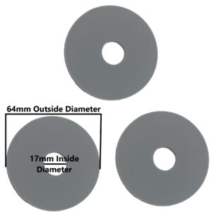 Silicone Seal for Toilet Flapper 64mm OD 17mm ID or 2.5-inch by 0.67-inch (3 Pack)