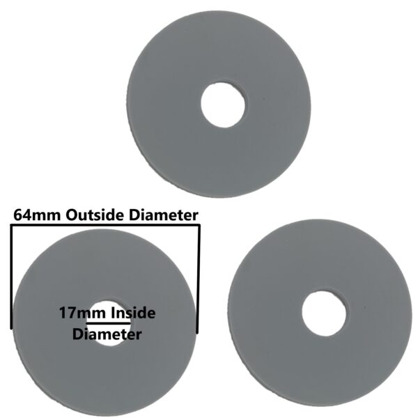 Silicone Seal for Toilet Flapper 64mm OD 17mm ID or 2.5-inch by 0.67-inch (3 Pack)