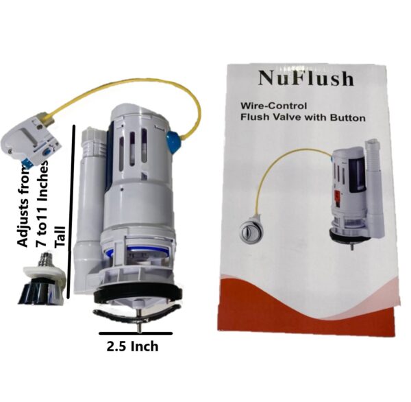 Dual Flush Canister with Cable-activated Flush Button for 2.5-Inch One Piece Toilets