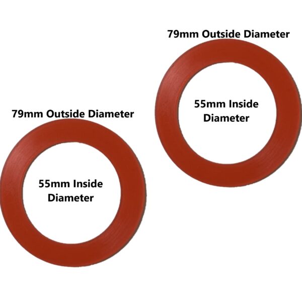Mansfield Flush Valve Silicone Seal (79mm OD x 55mm ID or 3.1-inch OD x 2.2-inch ID) (2 Pack)