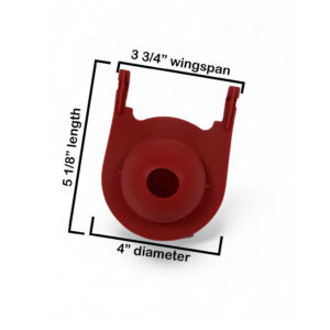 Kohler Class 5 Toilet Flapper – Red Rubber, 3.75-Inch Wingspan, Part #1078441 (Fits Round Overflow Tubes Only)