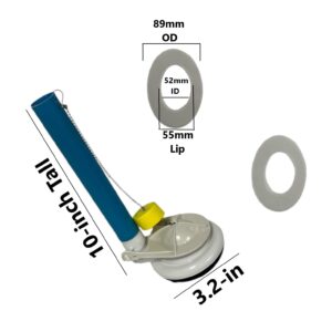 3.5-Inch One-Piece Toilet Flush Valve with Buoy, 2 extra seals