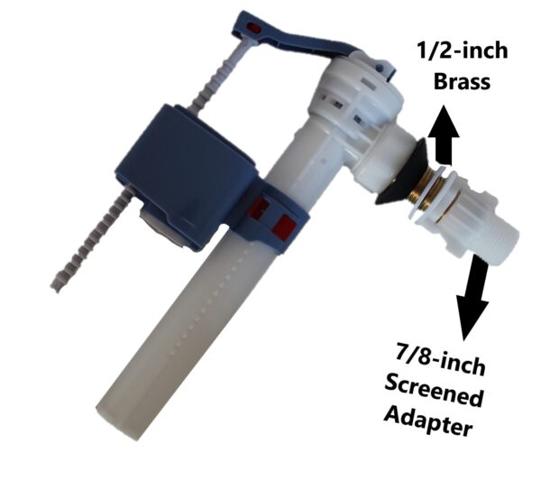 Side Mount Fill Valve, 1/2-inch Brass Connection with 7/8-inch Screened Adapter, Swiss Madison - Image 5