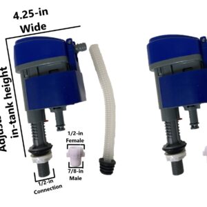 Heavy Duty Commercial Toilet Fill Valve High & Low Water Pressures Toilets (2 Pack)