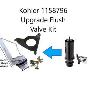 Kohler 1158796 Toilet Flush Valve Upgrade Kit with Adjustable Overflow Tube and Triangle Gasket