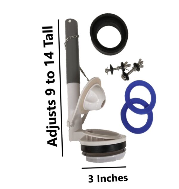 3.15-inch Flush Valve Assembly for 2-piece Toilets with Overflow Extension Tube