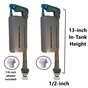 Torbeck Replacement Fill Valve, Bottom Entry Toilet Fill Valve 13 Inch Tall (2 Pack)