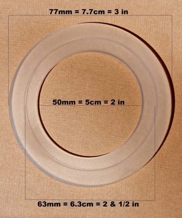 Silicone Flush Valve Seal 3-inch OD 2-inch ID 2 & 1/2 inch Lip or 77mm OD 50mm ID 63mm Lip