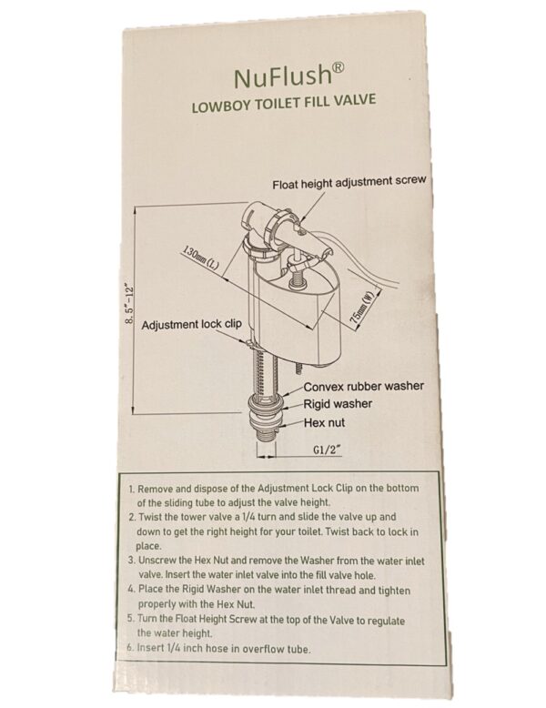 Lowboy Toilet Fill Valve for Short Toilet Tanks - Image 3