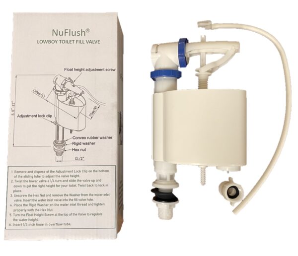 Lowboy Toilet Fill Valve for Short Toilet Tanks by NuFlush (2 Pack) - Image 5