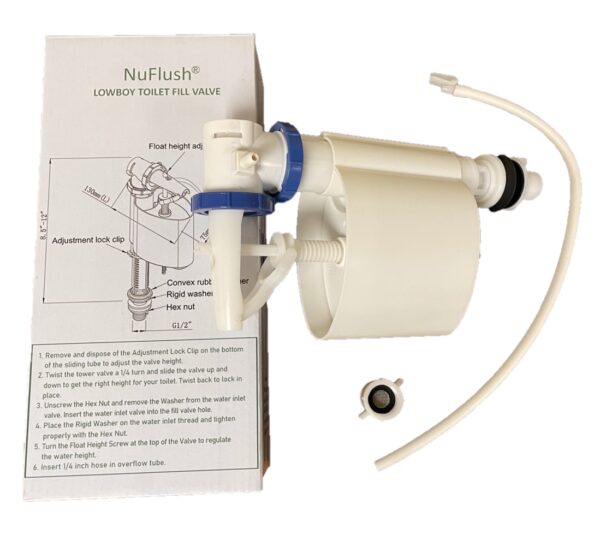 Lowboy Toilet Fill Valve for Short Toilet Tanks by NuFlush (2 Pack) - Image 6