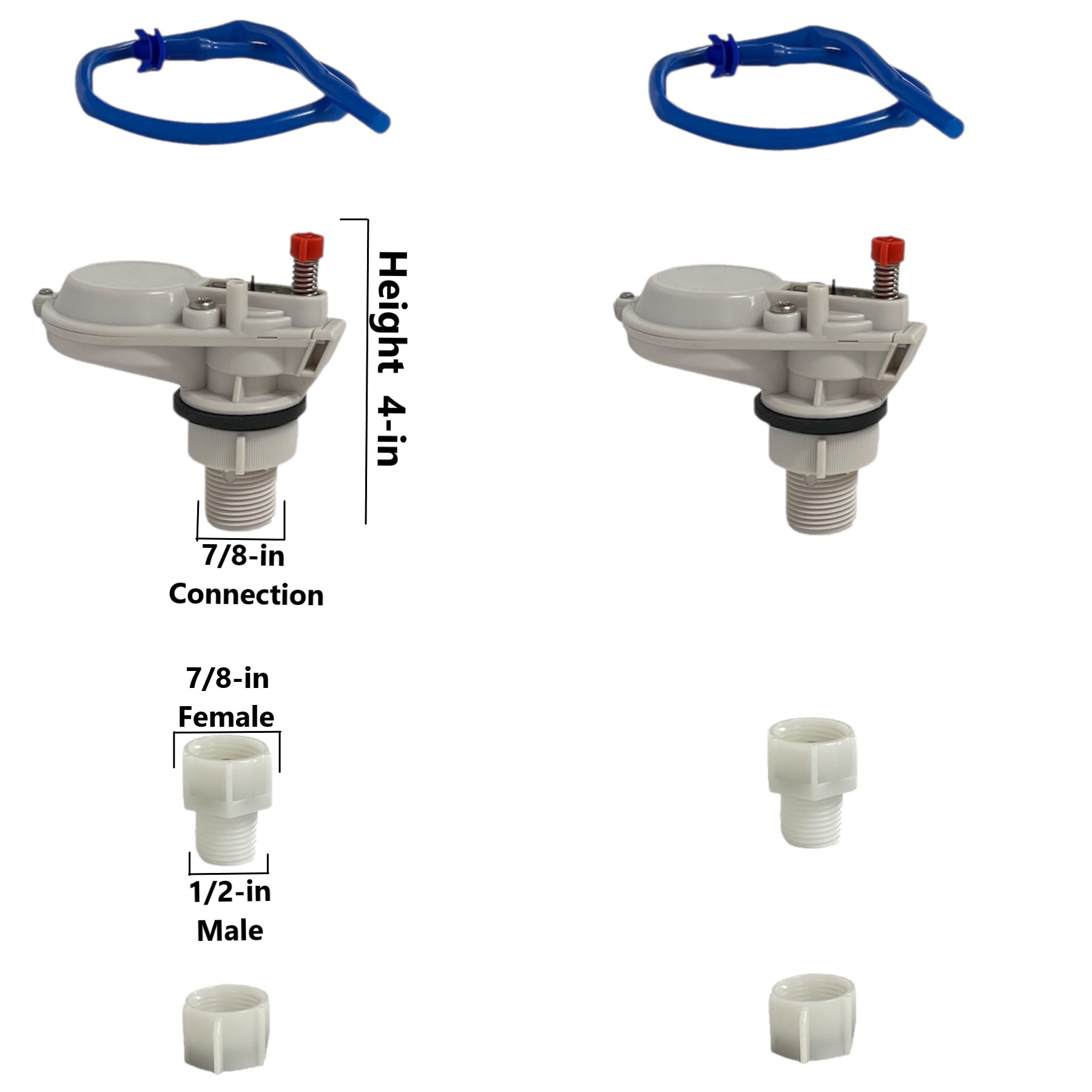 Kohler Cimarron Toilet Fill Valve – Quiet & Smart Mini Design, Filter Screen Adapter, 2-Pack