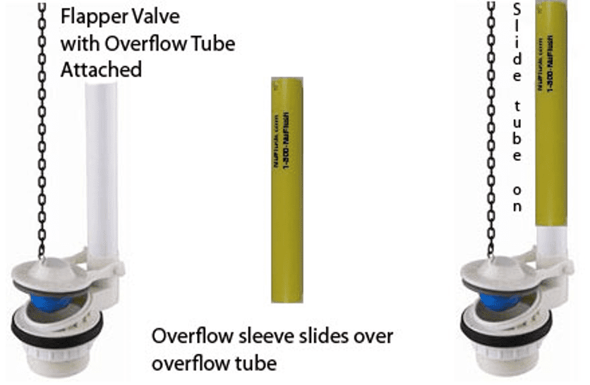 4 Toilet flush valve extension tubes. 